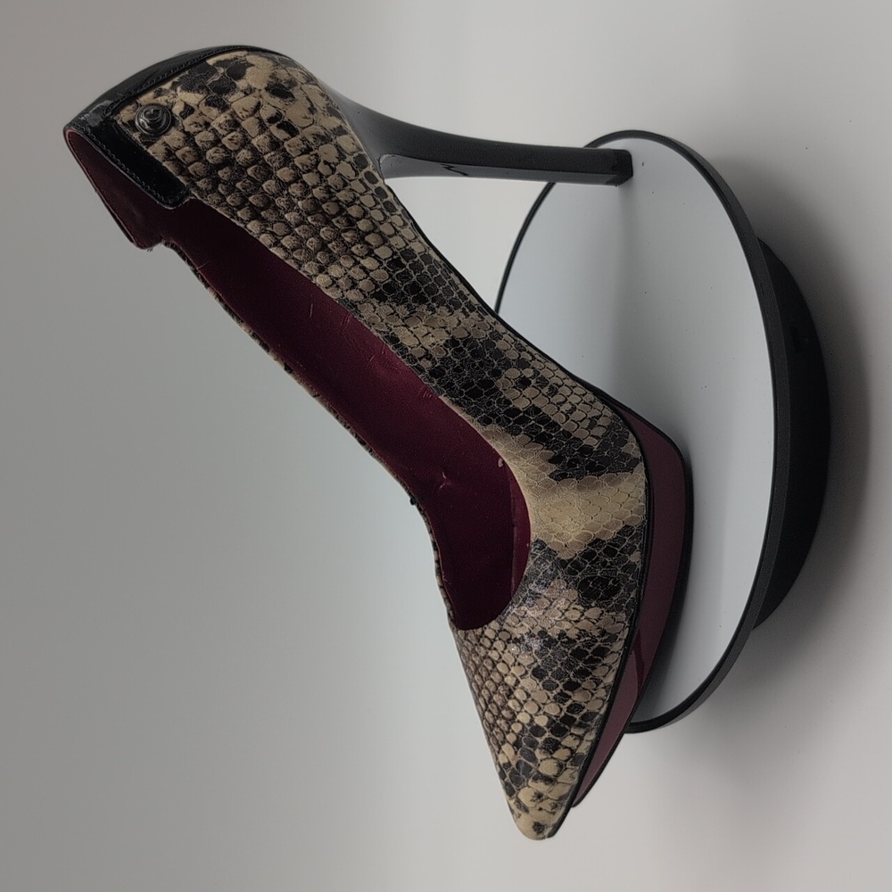 Guess| Snakeskin Style Stiletto Heels G Studded With Red Accents